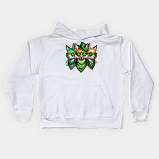 St Patricks Day Trio of Foxes Kids Hoodie